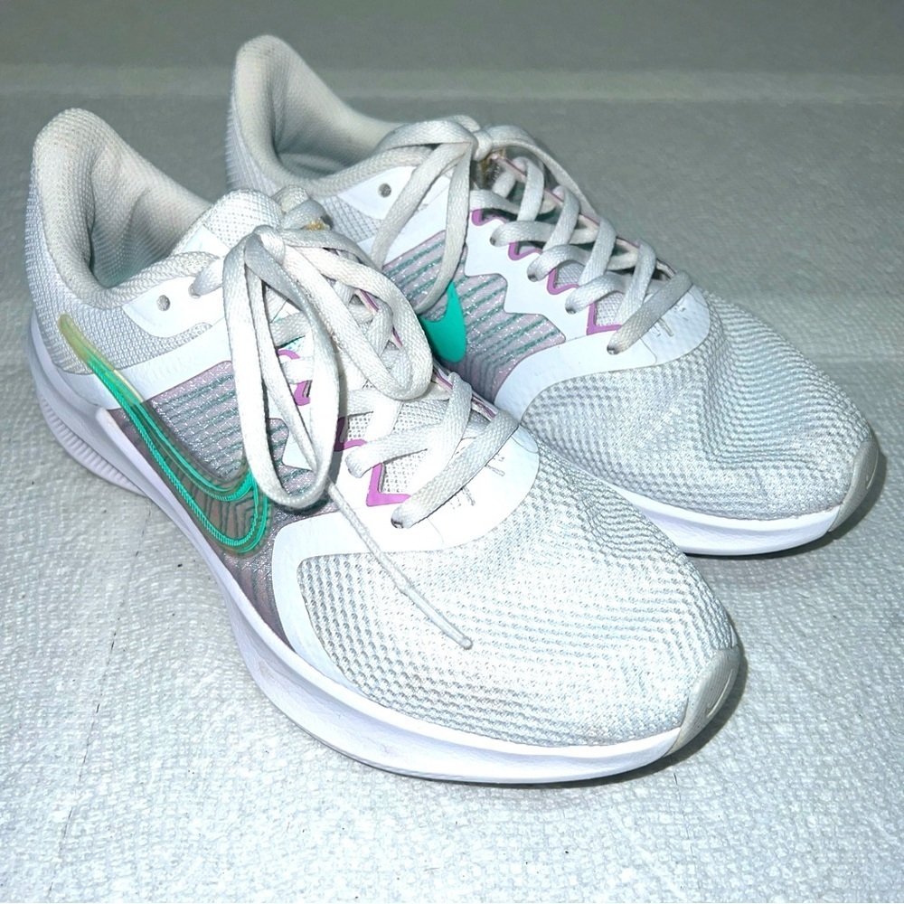 Nike Womens Downshifter 11 CW3413-101 White Running Shoes Sneakers Size 7.5